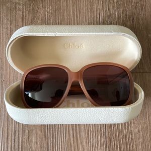 Chloe Tan Oversized Sunglasses